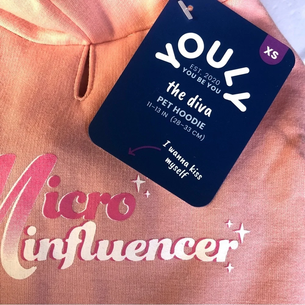 NWT Micro influencer dog hoodie XS